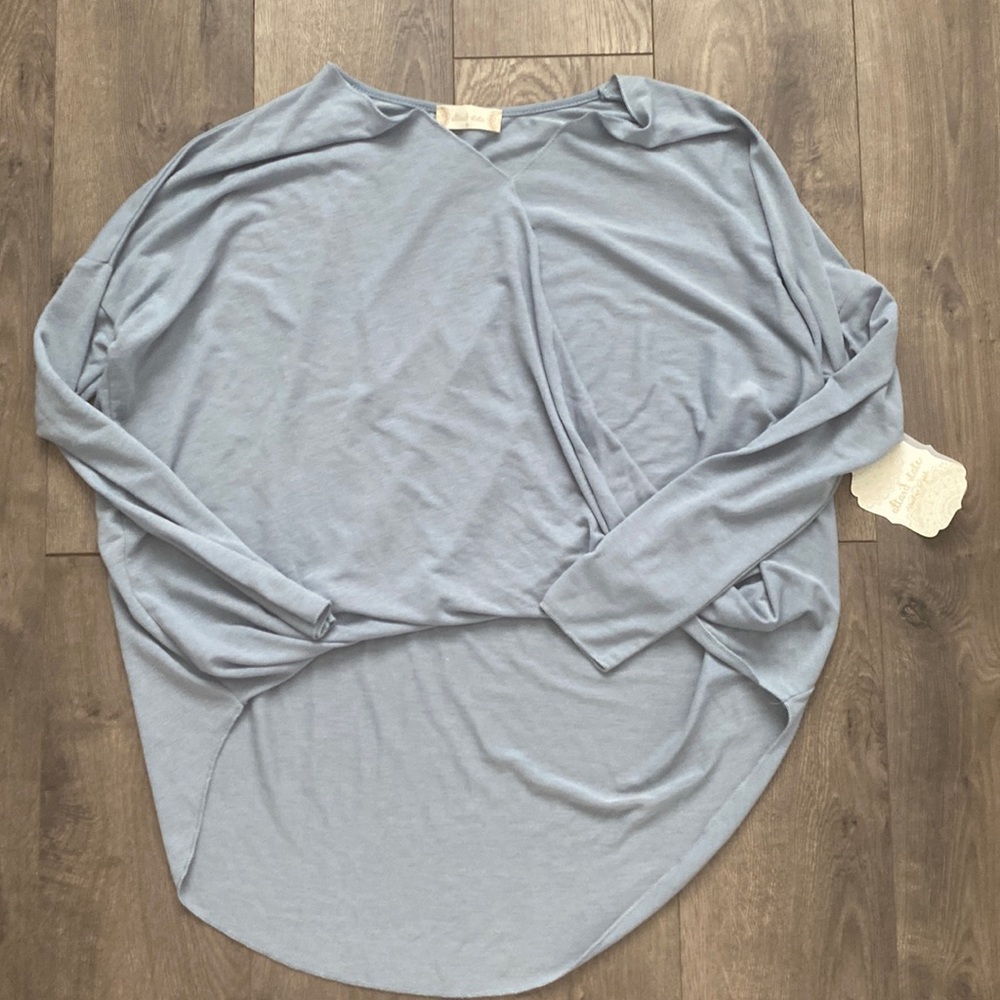 Altar'd State Light Blue Drape Blouse